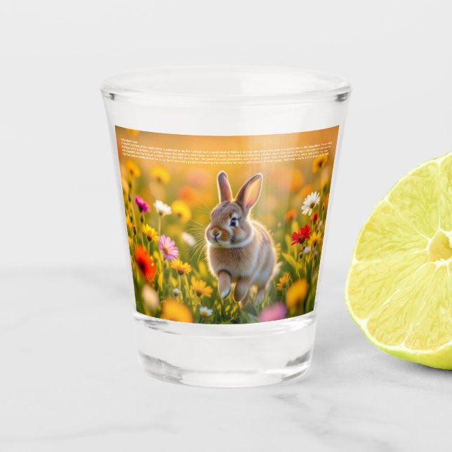 Glücklicher Hasenfuß Schnapsglas (Vorderseite)