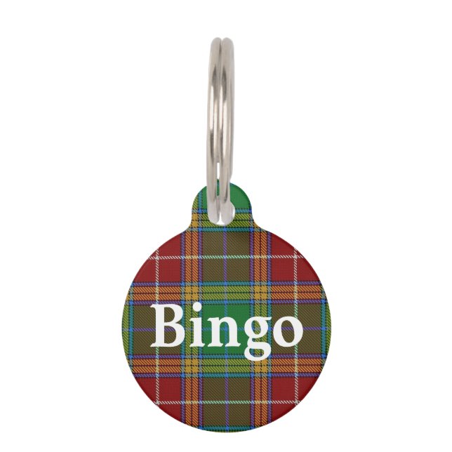 Glücklicher Haustier-Clan-BaxterTartan kariert Tiermarke (Vorderseite)