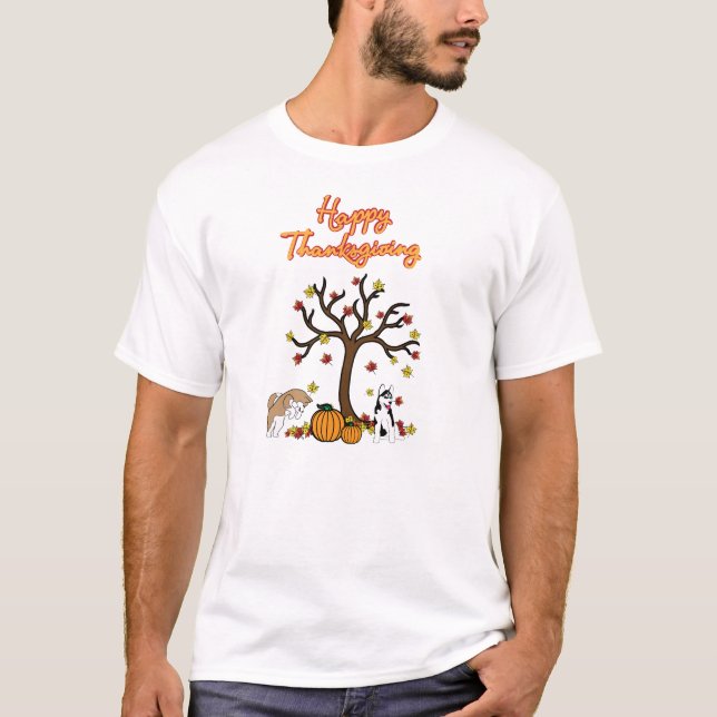 Glücklicher heiserer Erntedank-T - Shirt (Vorderseite)