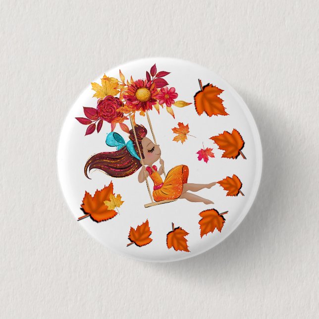 Glücklicher Herbst  Button (Vorderseite)