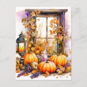 glücklicher Herbst   Erleben Sie das Herbstwetter Postkarte