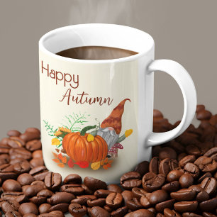 Glücklicher Herbst-Gnom Minimalistische Party Kaffeetasse