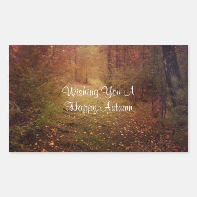 glücklicher Herbst Rechteckiger Aufkleber (Vorderseite)