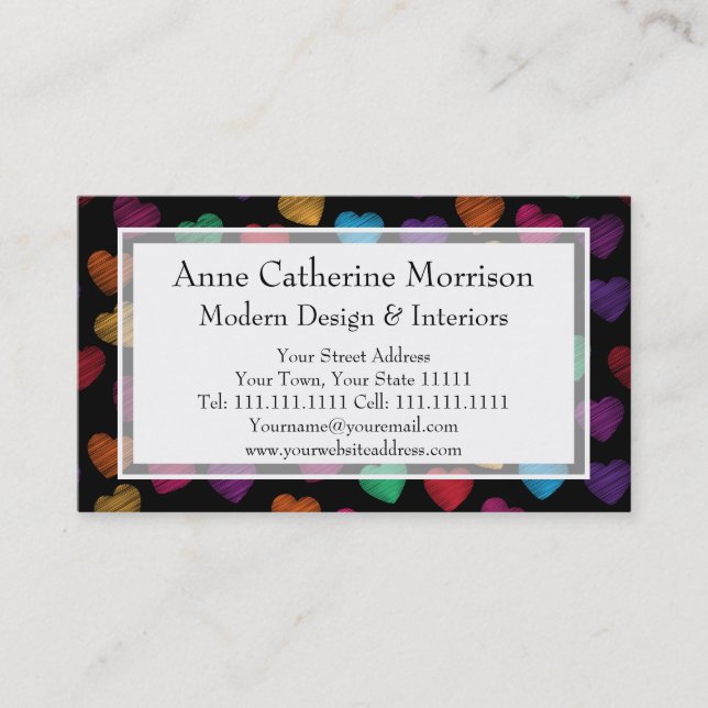 Glücklicher Herz-Babysitter, Kinderbetreuung, Visitenkarte (Vorderseite)