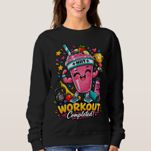 Glücklicher HIIT-Smoothie-Champion-Workout abgesch Sweatshirt