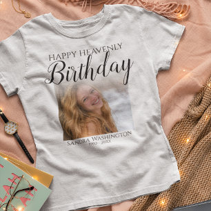 Glücklicher himmlischer Geburtstag Foto Gedenkbild T-Shirt