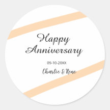 Glücklicher Hochzeitstag orange Pastelllinien Name