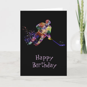 Glücklicher Hockey-Geburtstag Lustiger Humor Karte