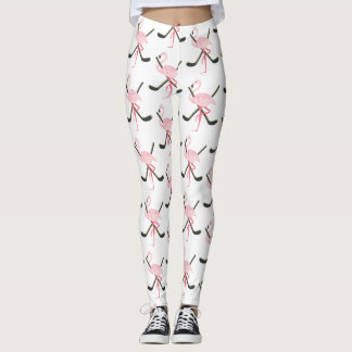 Glücklicher Hockey-Sieg-Flamingo Leggings