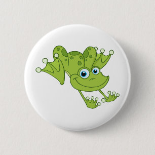 Glücklicher Hopfen-Frosch Button