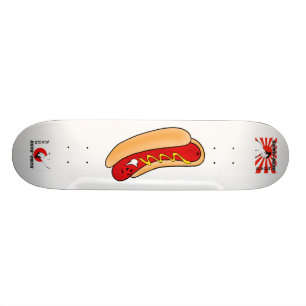 Glücklicher Hotdogniedlicher glücklicher Skateboard