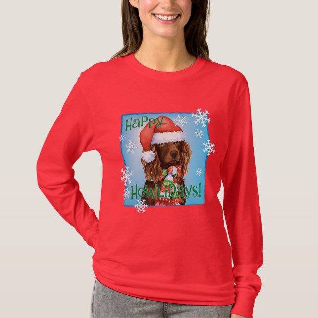 Glücklicher Howliday Boykin Spaniel T-Shirt (Vorderseite)