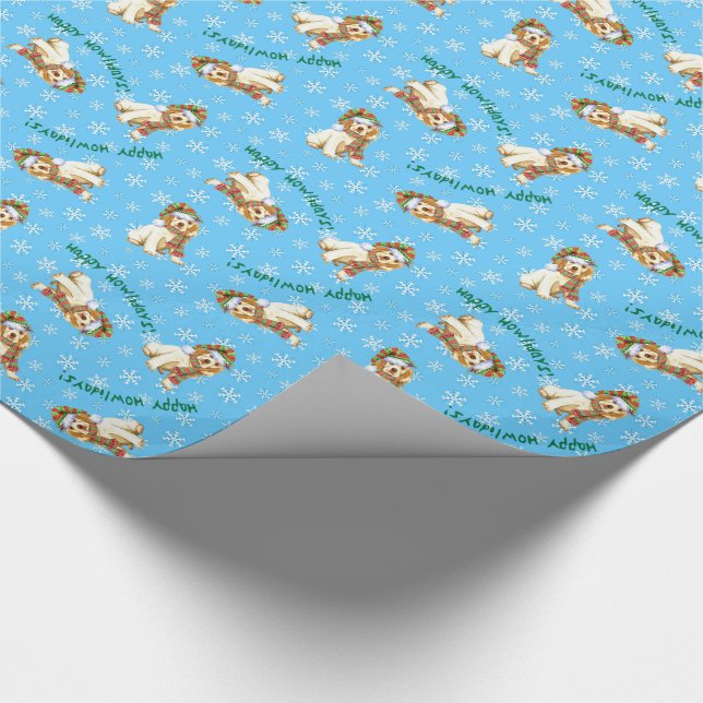 Glücklicher Howliday Clumber Spaniel Geschenkpapier (Ecke)