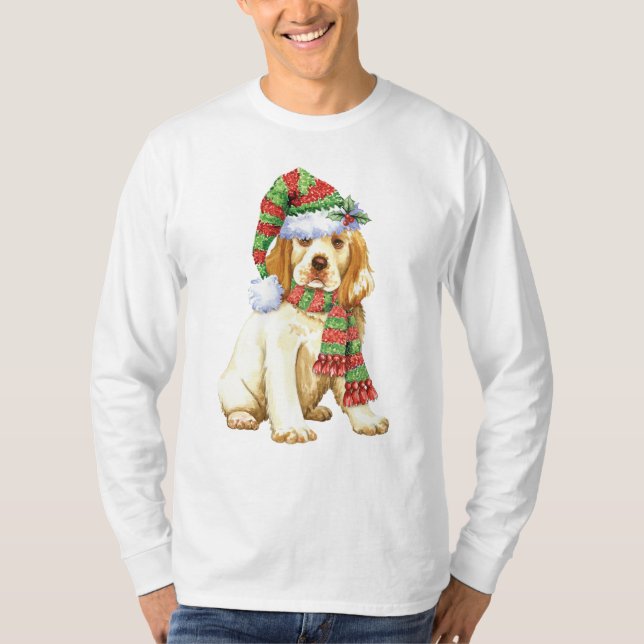 Glücklicher Howliday Clumber Spaniel T-Shirt (Vorderseite)