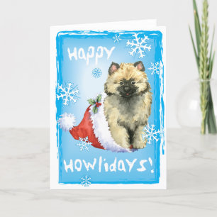Glücklicher Howliday Keeshond Feiertagskarte