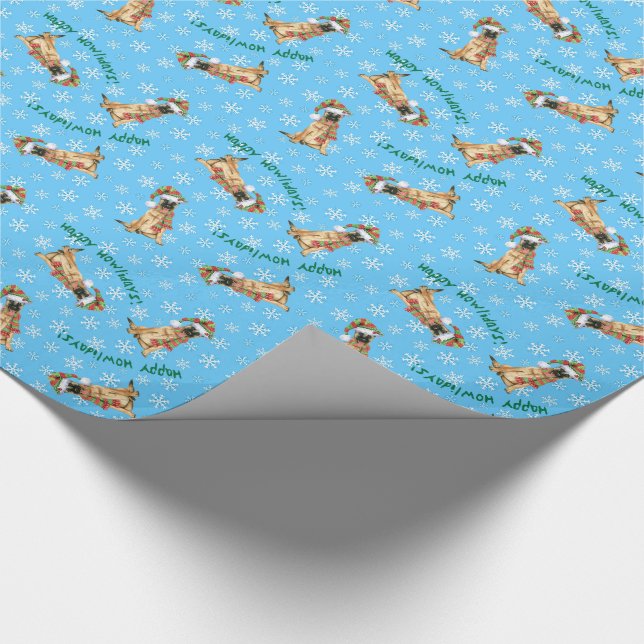 Glücklicher Howlidays Belgier Malinois Geschenkpapier (Ecke)
