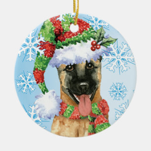 Glücklicher Howlidays Belgier Malinois Keramik Ornament