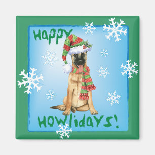 Glücklicher Howlidays Belgier Malinois Magnet