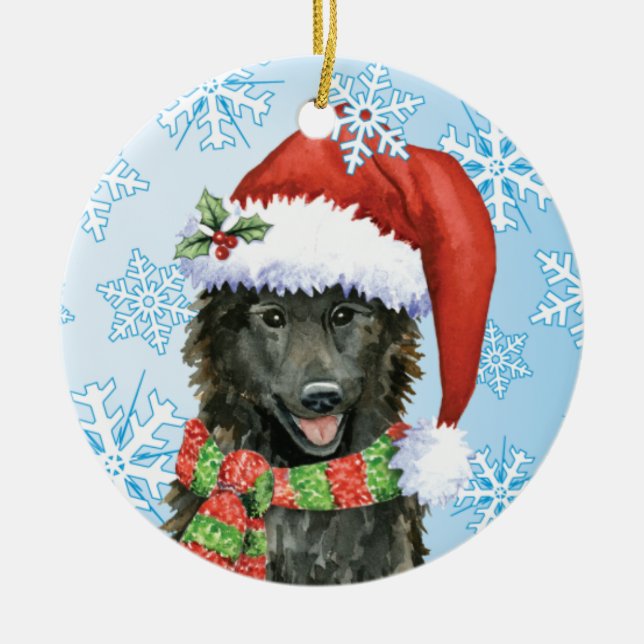 Glücklicher Howlidays Belgier-Schäferhund Keramikornament (Vorne)