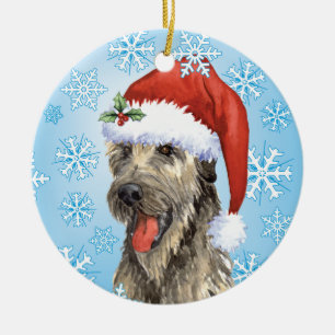 Glücklicher Howlidays irischer Wolfhound Keramikornament