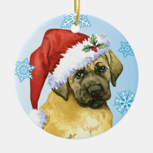 Glücklicher Howlidays Mastiff Keramikornament