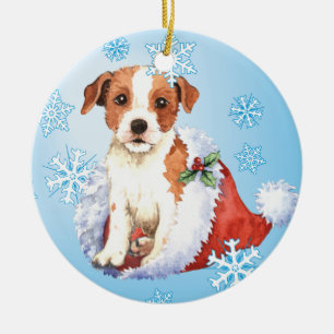 Glücklicher Howlidays Pastor Russell Terrier Keramik Ornament