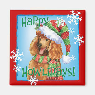 Glücklicher Howlidays Pudel Magnet