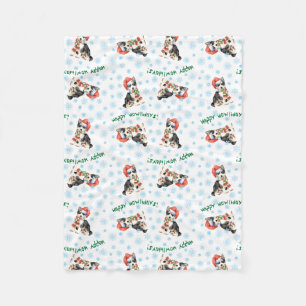 Glücklicher Howlidays Schlittenhund Fleecedecke