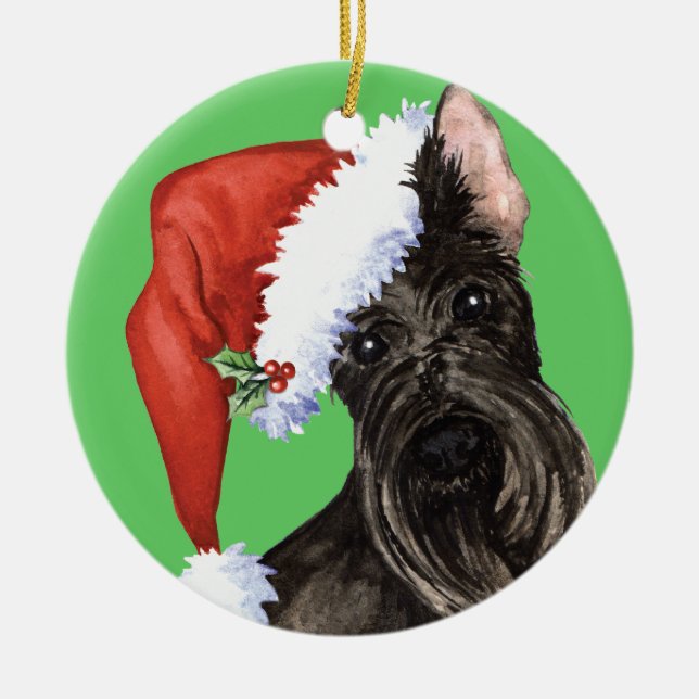 Glücklicher Howlidays Scottish Terrier Keramikornament (Vorne)