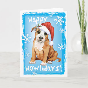 Glücklicher Howlidays Staffordshire Bullterrier Feiertagskarte