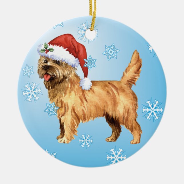Glücklicher Howlidays Steinhaufen Terrier Keramik Ornament (Vorne)