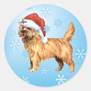 Glücklicher Howlidays Steinhaufen Terrier Runder Aufkleber