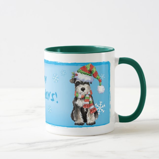Glücklicher Howlidays Zwergschnauzer Tasse (Rechts)