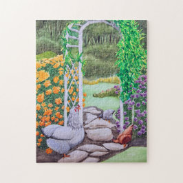 Glücklicher Hühnergarten Puzzle
