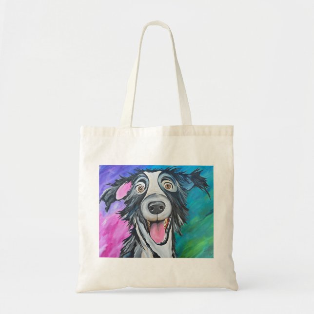 Glücklicher Hund Canvas-Tasche Tragetasche (Vorne)