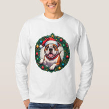 Glücklicher Hund in festlichem Weihnachtskranz