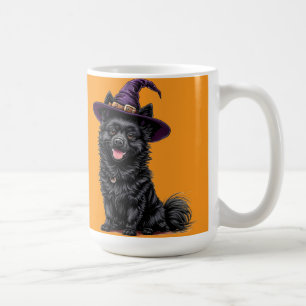 Glücklicher Hund mit einem Hexenhut Kaffeetasse