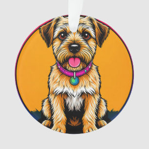 Glücklicher Hund mit einer farbenfrohen Krawatte Ornament