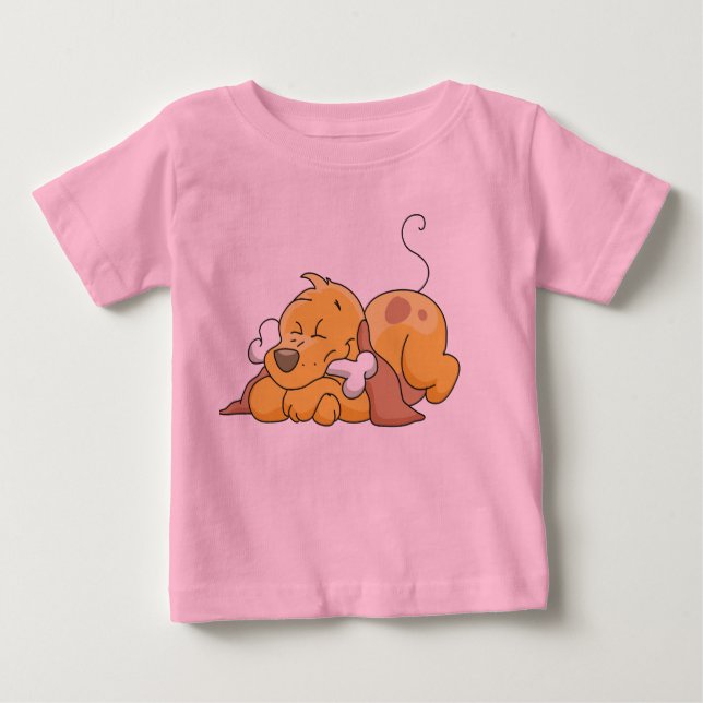 Glücklicher Hund mit Knochen-T-Shirts und Baby T-shirt (Vorderseite)