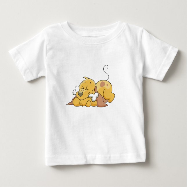 Glücklicher Hund mit Knochen-T-Shirts und Baby T-shirt (Vorderseite)