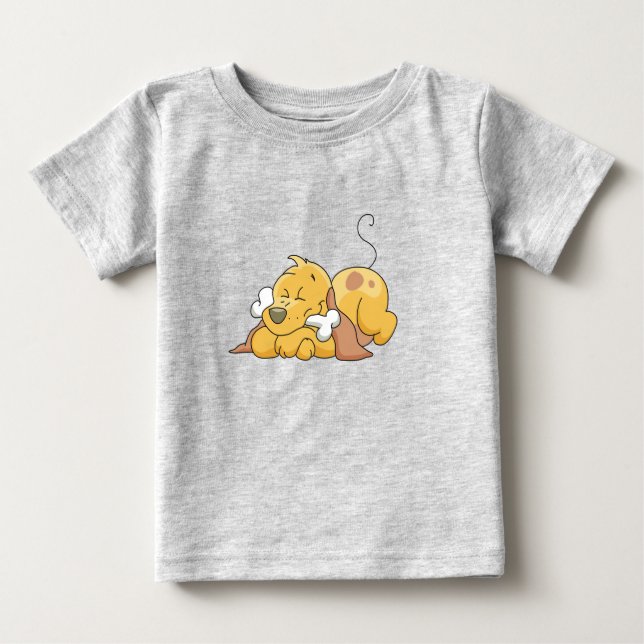 Glücklicher Hund mit Knochen-T-Shirts und Baby T-shirt (Vorderseite)