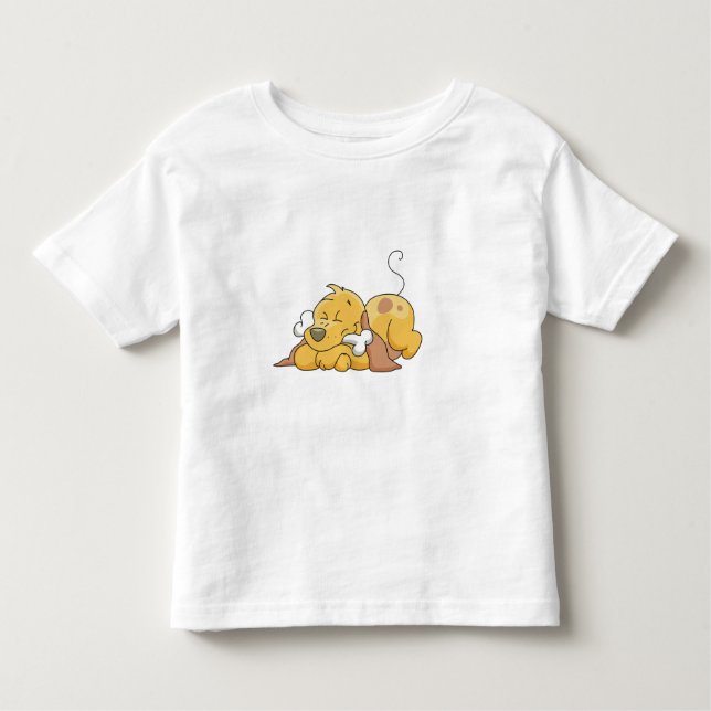 Glücklicher Hund mit Knochen-T-Shirts und Kleinkind T-shirt (Vorderseite)