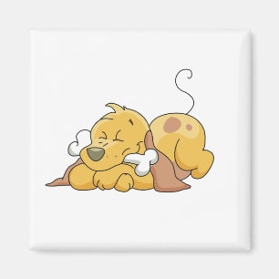 Glücklicher Hund mit Knochen-T-Shirts und Magnet