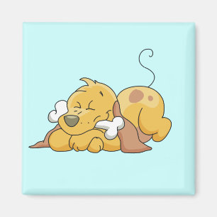 Glücklicher Hund mit Knochen-T-Shirts und Magnet