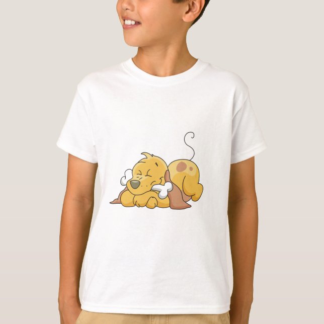 Glücklicher Hund mit Knochen-T-Shirts und T-Shirt (Vorderseite)