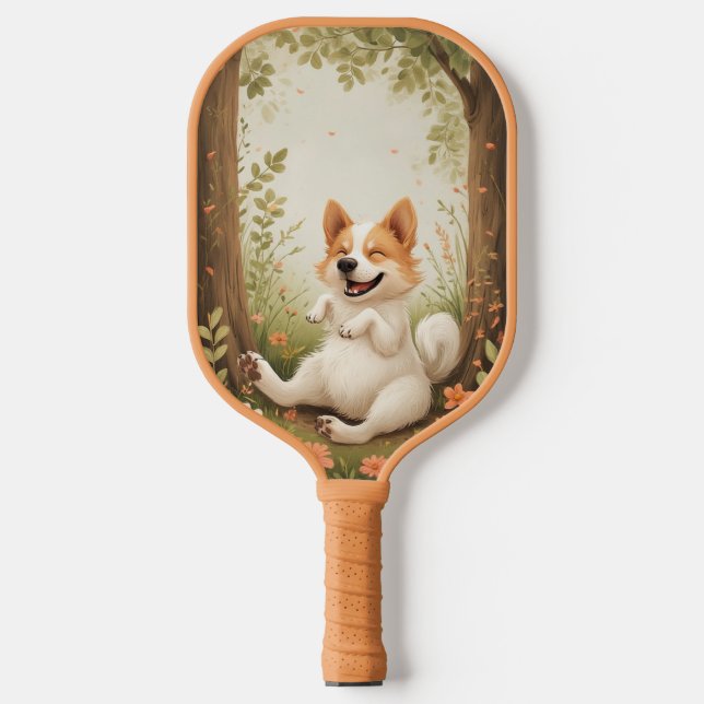Glücklicher Hund  Pickleball Schläger (Vorderseite)