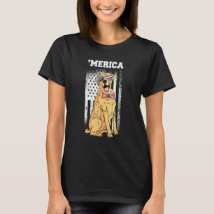 Glücklicher Hund Retriever zum 4. Juli USA Amerika T-Shirt