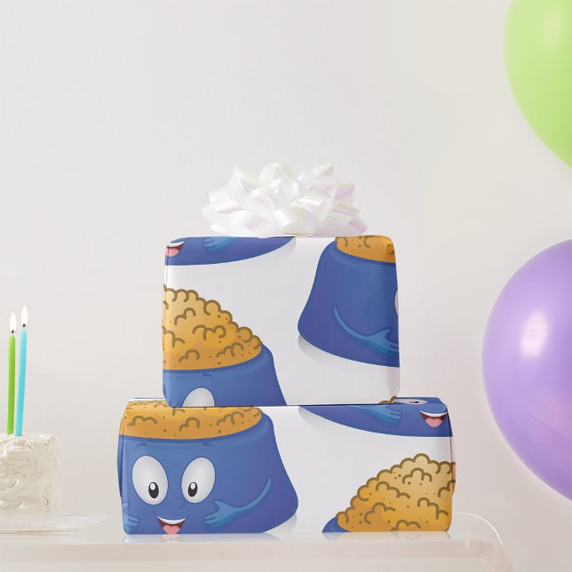 Glücklicher Hunde-Futterteller Geschenkpapier (Von Creator hochgeladen)