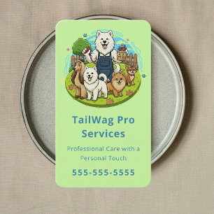 Glücklicher Hundeausführer Pet Care Service Sitter Visitenkarte