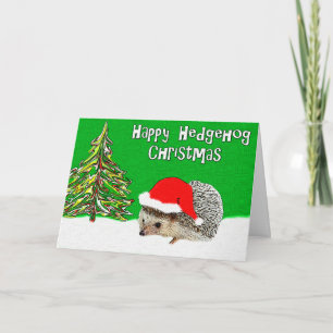 Glücklicher Igel Weihnachtsgrußkarte Feiertagskarte